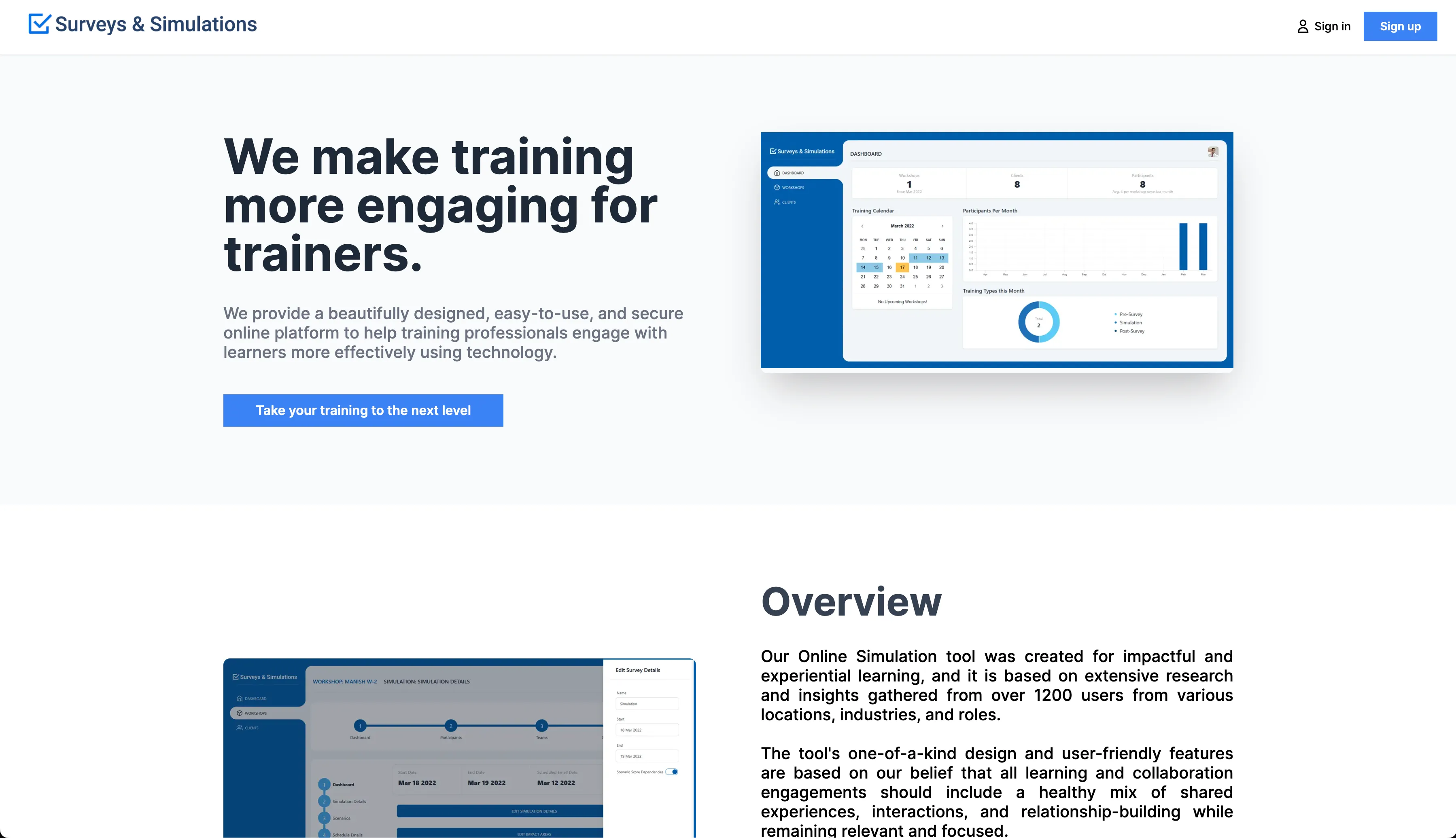 Landing page