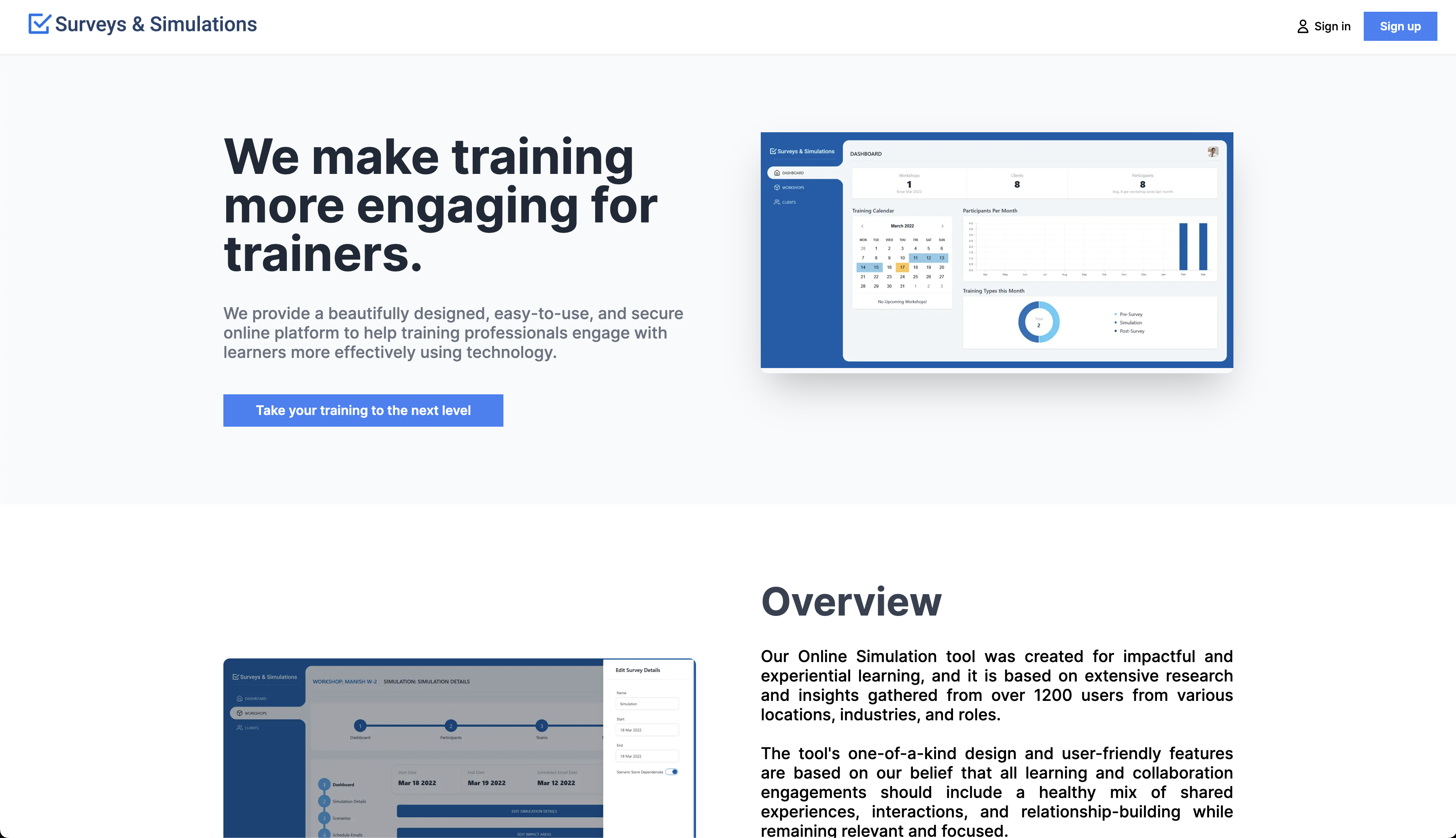 Landing page Landing page
